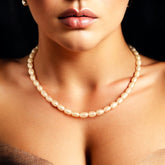 Rice Pearls Necklace - Fresh water